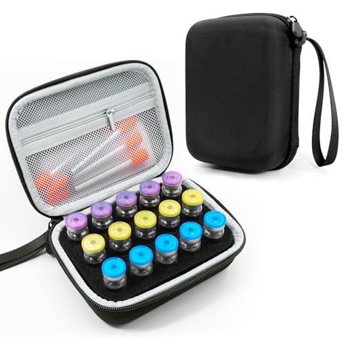 Gosemai 15 Slots Insulin Vial Protector Case Hard Peptide GLP-1 Storage Holder Case for Standard 10ml Vials Peptide Container for Fridge(No Ice Pack)