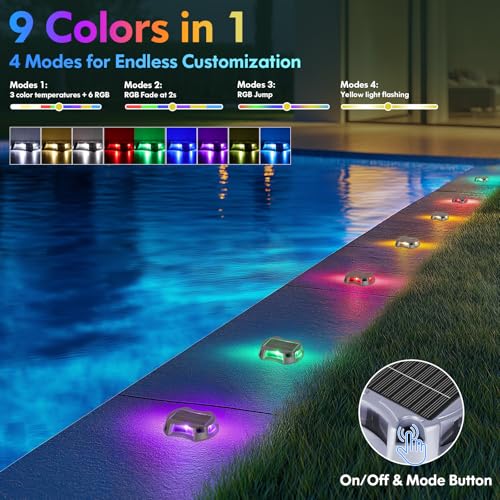 Modes de couleur RVB pour ces lampes solaires de quai étanches - 3