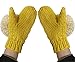 BIBITIME Knitted Gloves Handmade Lovely Big Pom Ball Mittens Women Winter Warm (One Size, Yellow)