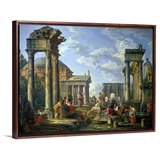Måla efter siffror kit för vuxna barn seniorer junior nybörjare akryl gör-det-själv oljemålning kit - linnematerial, hem väggdekor - romerska ruiner med en profet, av Giovanni Paolo Panini