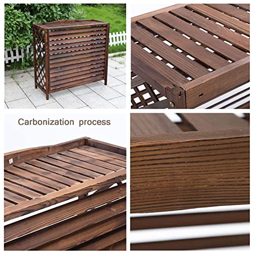 Cubierta para aire acondicionado exterior de madera, valla jardín 85x35x80 7