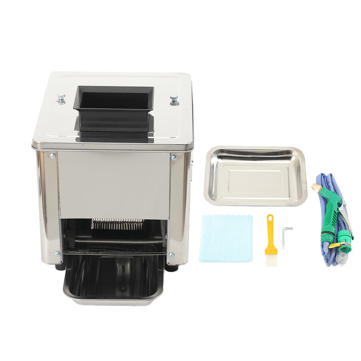 Máquina cortadora eléctrica de carne para rebanar,cortadora de carne comercial con hoja de acero inoxidable Triturada para pollo, pescado, res y verduras