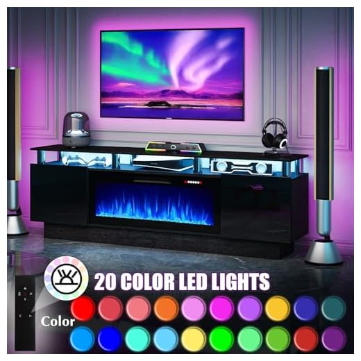 PRETZI 70" Modern Fireplace TV Stand
