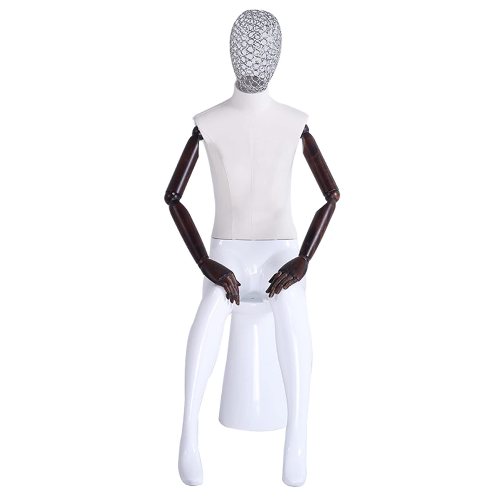 Buy Dress Form Mannequin White Sitting Mannequin Dress Form with Arms