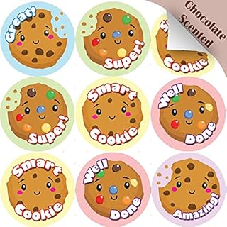 120 Smart Cookie 30mm Chocolate Scented Reward Stickers for Teachers, Parents and Party Bags