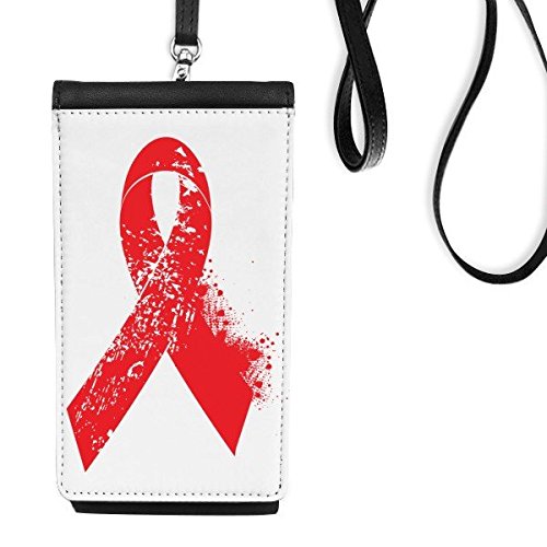 Mini bourse smartphone ruban rouge pour garder les mains libres en marche de solidarité