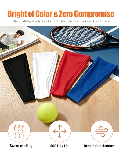 Image of Headbands for Men & Women, Sweat Headband Non-Slip Sweatband Sports Running Cycling Yoga Basketball Workout Football Training
