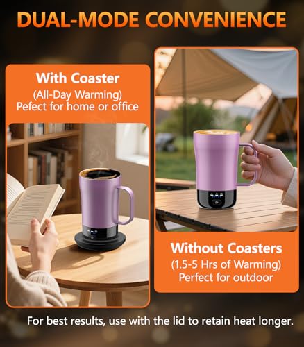 Image of Self-Heating Coffee Mug, 14oz Heated Coffee Mug - Rechargeable Temperature Control Coffee Mug Keep Coffee Hot, Smart Mug Great Gift for Coffee Lovers & Slow Sippers