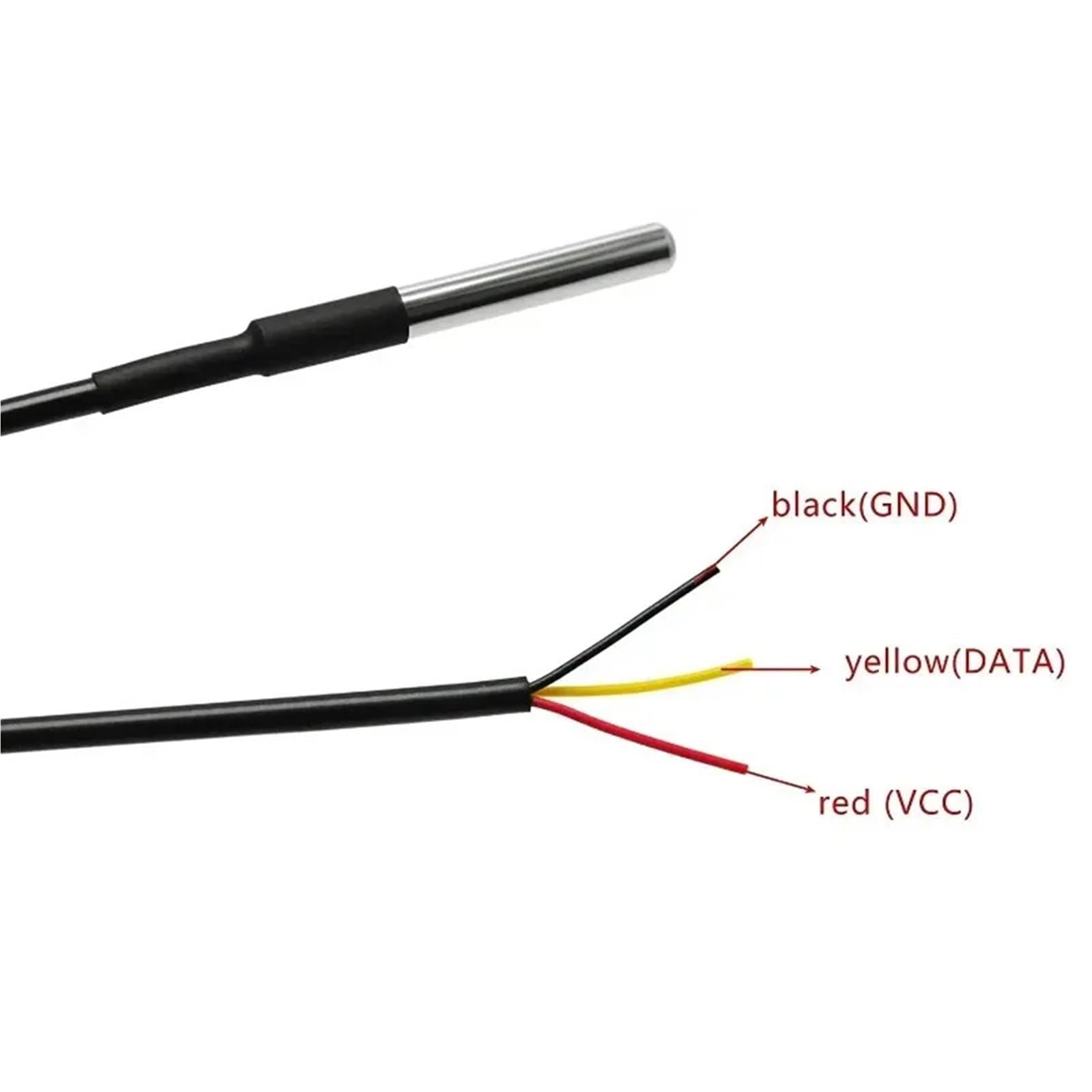 1 sensor de temperatura impermeable DS18B atornillado con cable de acero inoxidable de 1 m, 2 m, 3 m, 4 m, 5 m (DS18B20 5 m, 1 unidad)