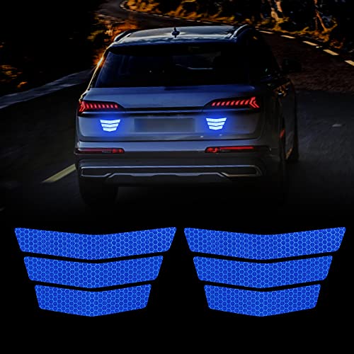 Tomall Strong Reflective Stripe Stickers For Car Bumber High-Intensity Night Visibility Reflective Decals Safety Warning Diamond Grade Waterproof Decor For Car Truck Bike Motorcycle (Blue-2 Sets) #TOP17