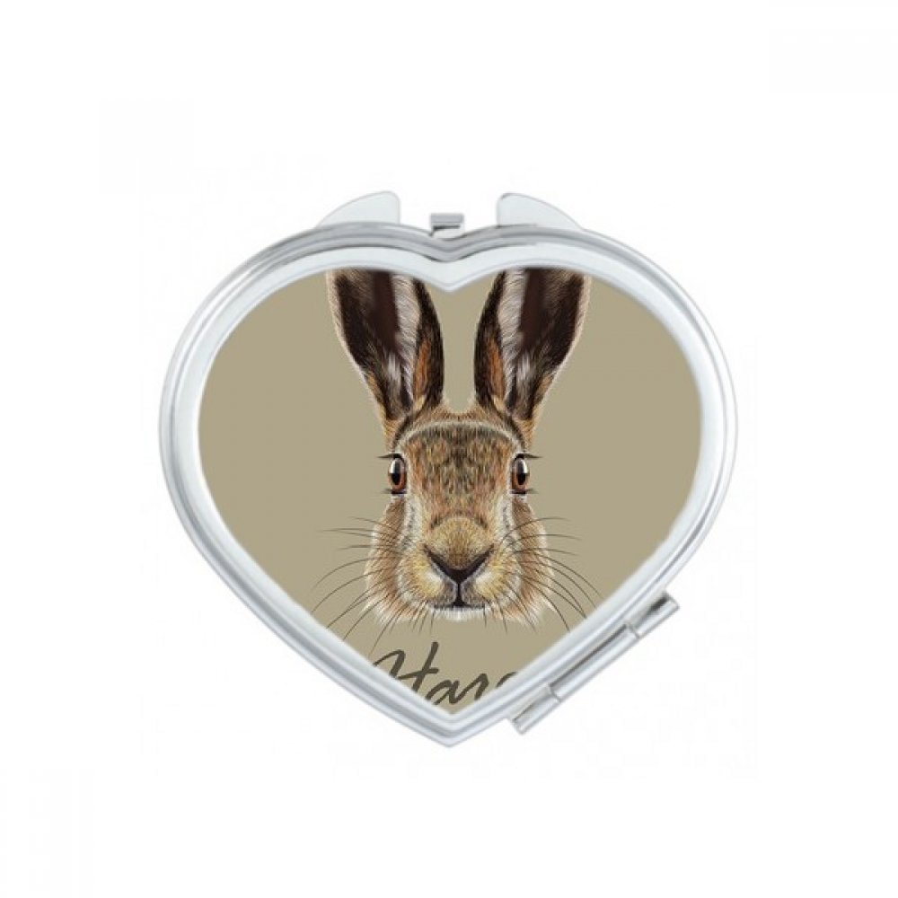 Miroir compact compact Gris Big-Nez Sauvage Hare parfait pour votre sac à main