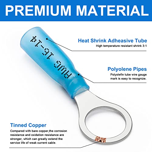 560Pcs Marine Grade Heat Shrink Wire Connectors-Plustool Electrical Connectors Kit Of Tinned Red Copper,Awg22-10 Multipurpose Waterproof Insulated Crimp Connector Terminals Ring Fork Spade Butt Splice #TOP2