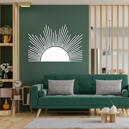 Décoration murale métal demi-soleil pour escaliers et salon