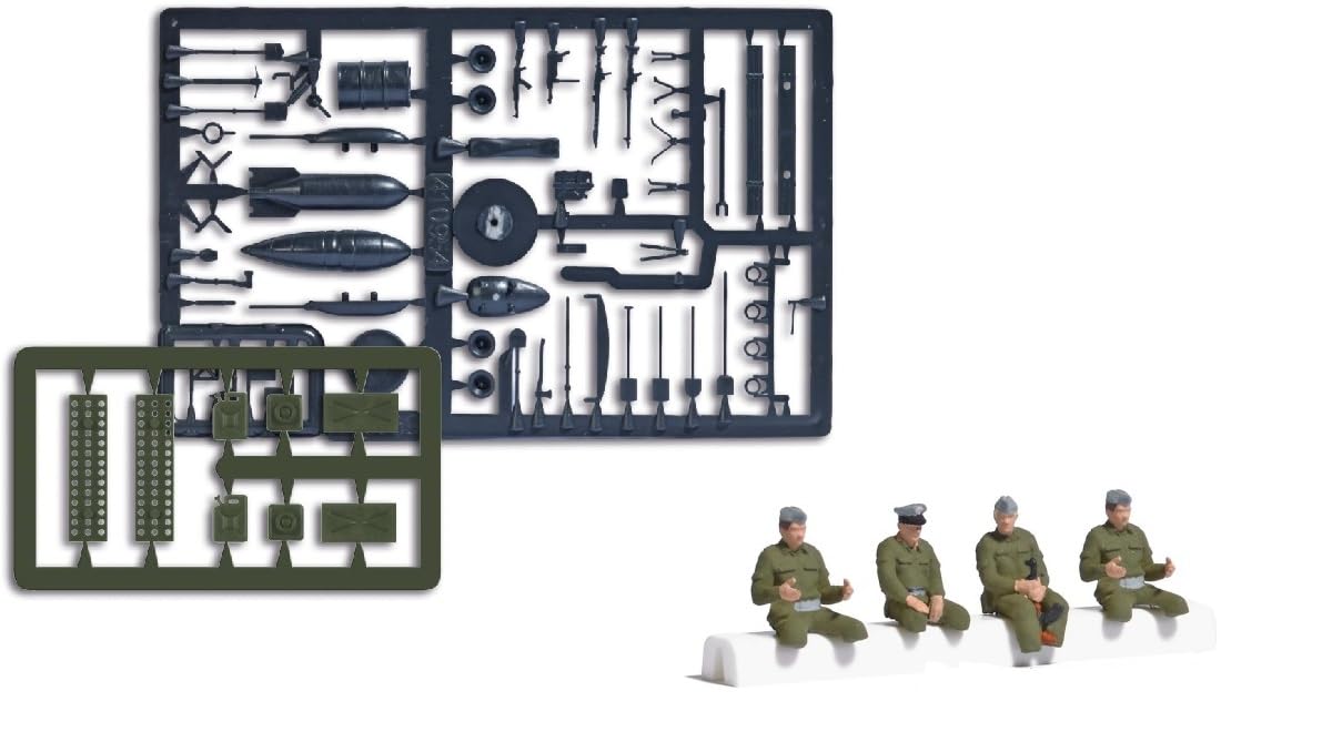 NVA soldats assis H0 Busch figurines de collection haute précision 1:87