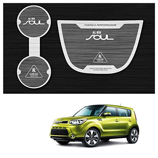 LIGHTKOREA Patrón de Aluminio Bloque de Dos Taza Soporte Consola Placa Accesorios 2P para Kia Soul 2014 2015 2016 2017