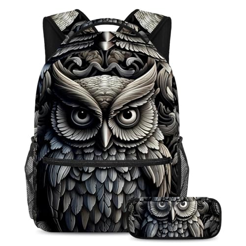 Sac à dos polyvalent 2 pièces Chouette cool, taille Large pour la rentrée