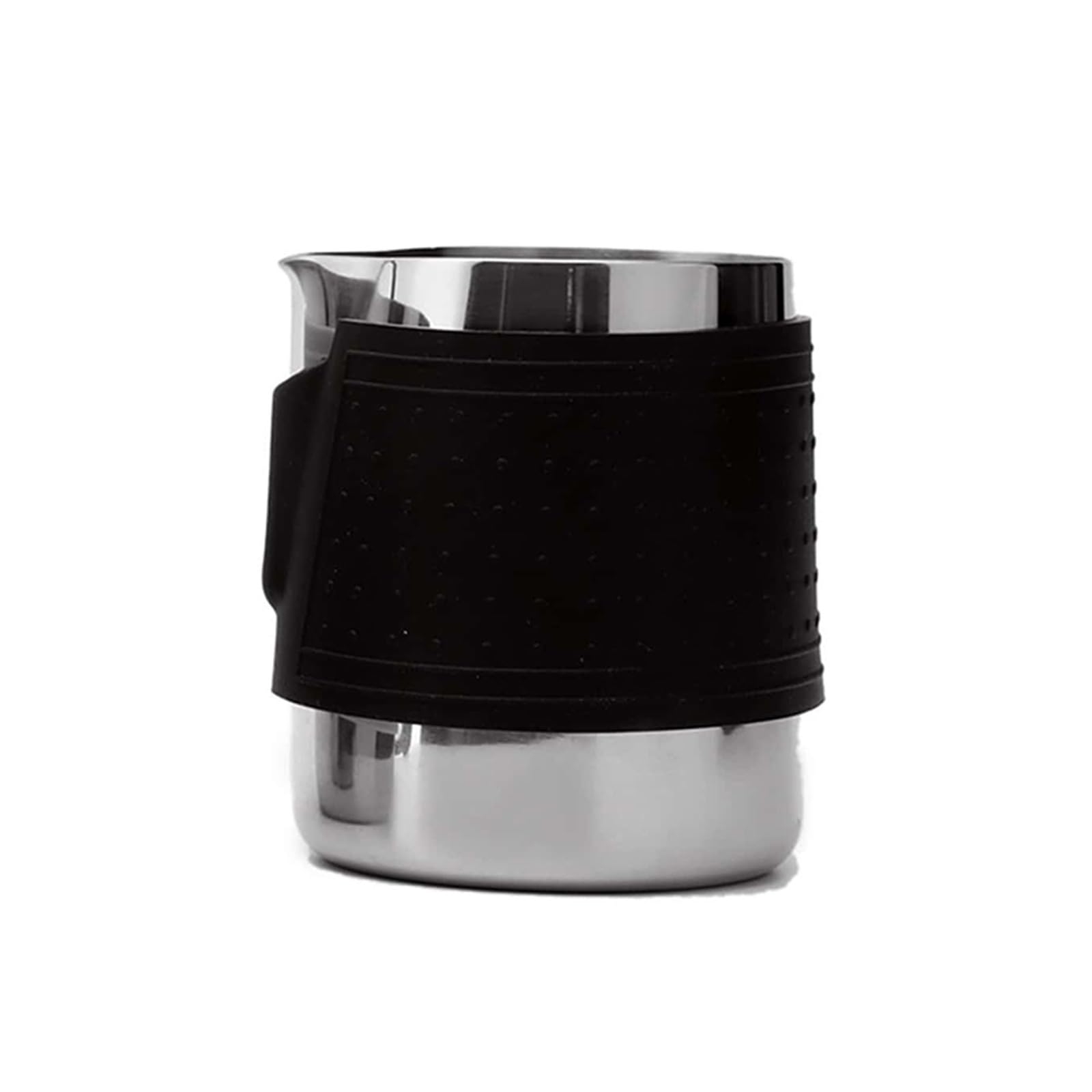 Tazza for latte con brocca for schiuma di, custodia in silicone nero antiscottatura, acciaio inossidabile