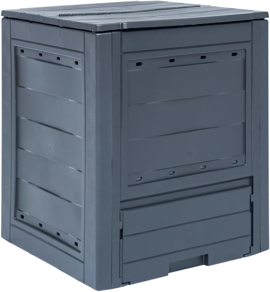 69 Gallon Garden Composter Bin, Outdoor Plastic Compost Tumbler for Kitchen Waste and Yard Debris, Durable Square Compost Container, 23.6 x 23.6 x 28.7 Inches