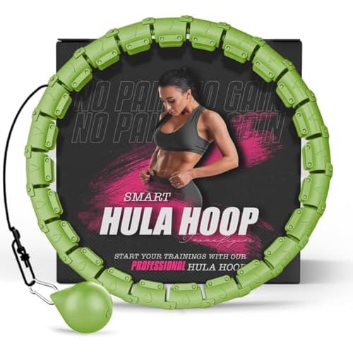 Hula Hoop Reifen Erwachsene Abnehmen und Massage, hulahuppreif zum abnehmen trainiert Hüfte, Beine, Po, hoopie der nie Herunterfällt, Hula Hoop mit Gewicht Kugel inkl