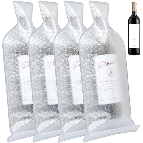 4Pack Wine Bottle Protector Bags, Reusable Wine Protector Bag Bubble Cushion Wrap Sleeves, Multi-Layered Wine Travel Bag for Airplane Travel Transport Safety Shipping Boxes Packaging, 18x48cm by kjcbkcb - Used condition - CA$17.04