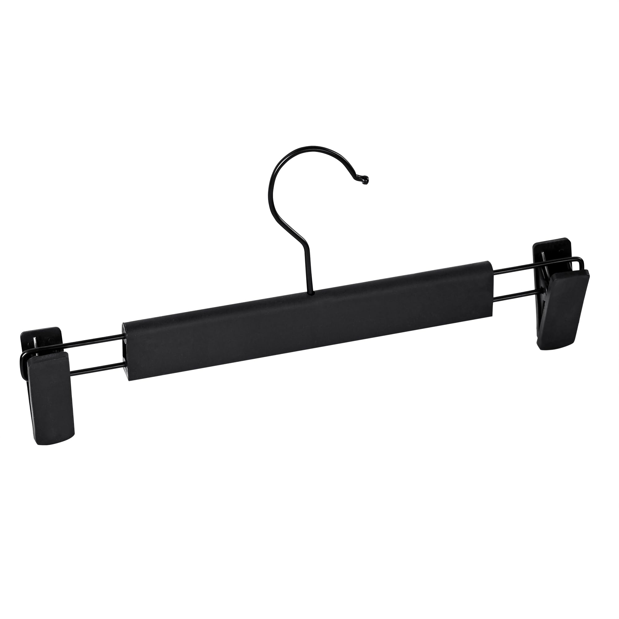 Juego de 10 Perchas para Pantalones, Faldas, con 2 Pinzas, Set de 10 Perchas para Camisas, Bufanda, Cualquier Prenda, Gancho de Metal 360º, Colgadores con Pinzas