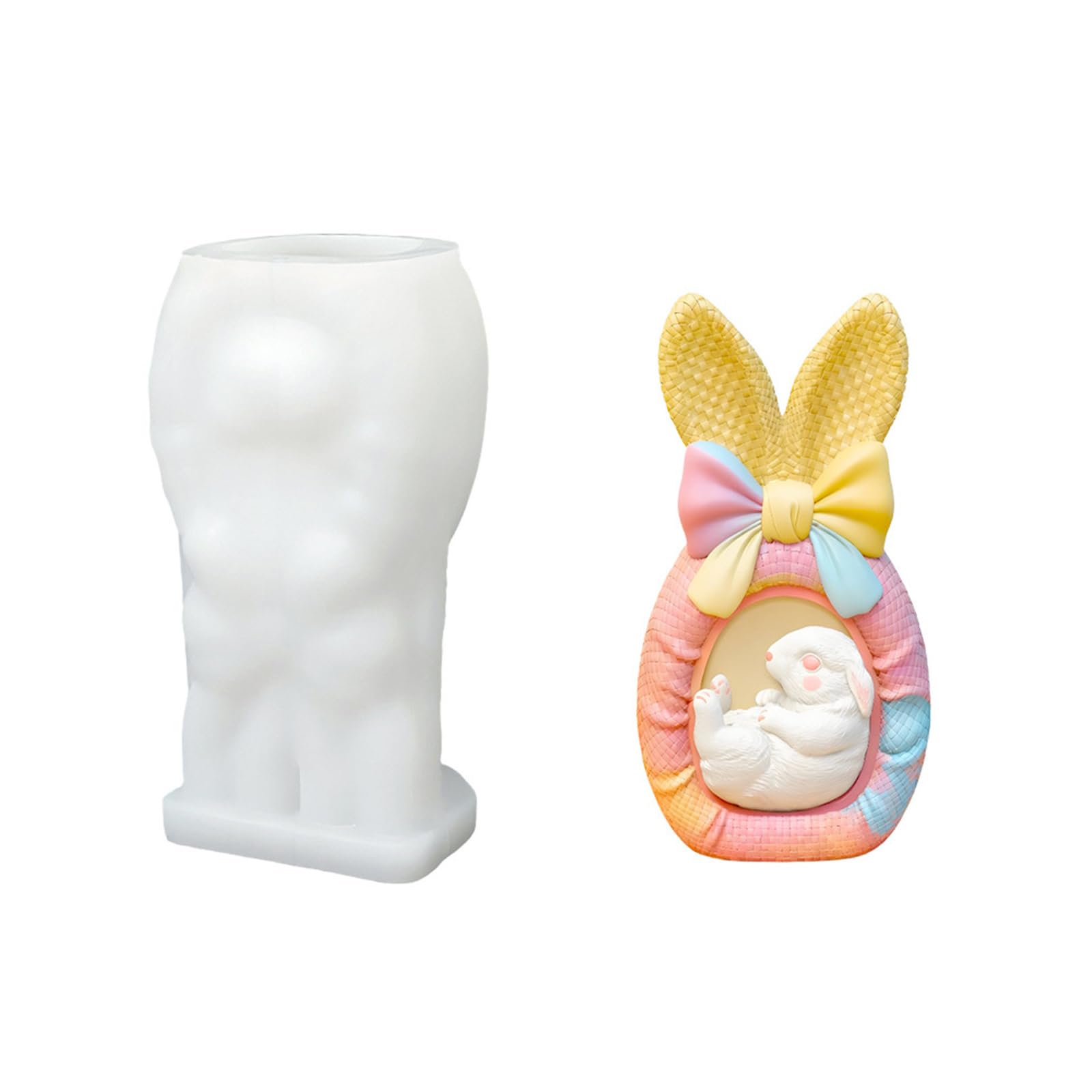 Tsophreniq Flexible Rabbits Ear Silicone Crafting Set for Home Soap Plasters Projects Easy Releases Silicone Craft