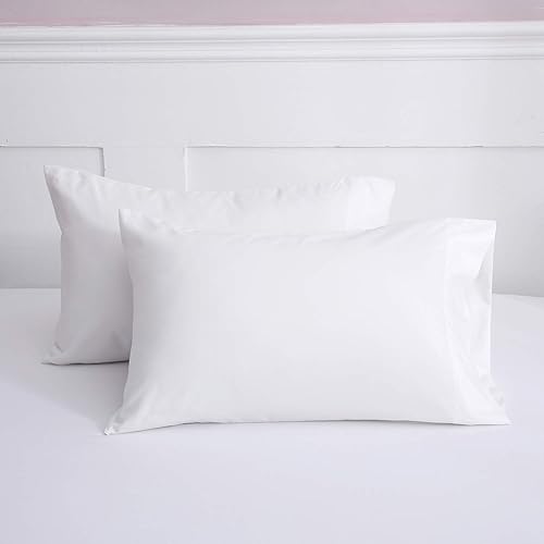 Lanest Housing Fundas de almohada Queen, paquete de 2 fundas de almohada de microfibra blanca con 2000 hilos, transpirable y súper suave, tamaño