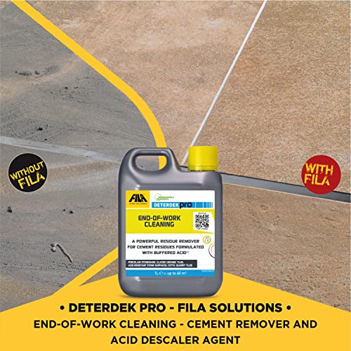 FILA Surface Care Solutions, DETERDEK PRO, Cement Remover and Brick Acid Cleaner, Efflorescence Remover, Strong Patio Cleaner, Ideal for Porcelain Tile, 1L - Image 4