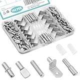 144 Pcs Shelf Pins Pegs Kit,5 Styles Metal Shelf Support Pegs,Cabinet Pegs for Shelves,Dual Diameter Shelf Pins with Silicone Covers,Shelf Bracket Holders for Furniture Glass Corner & Wood Shelves