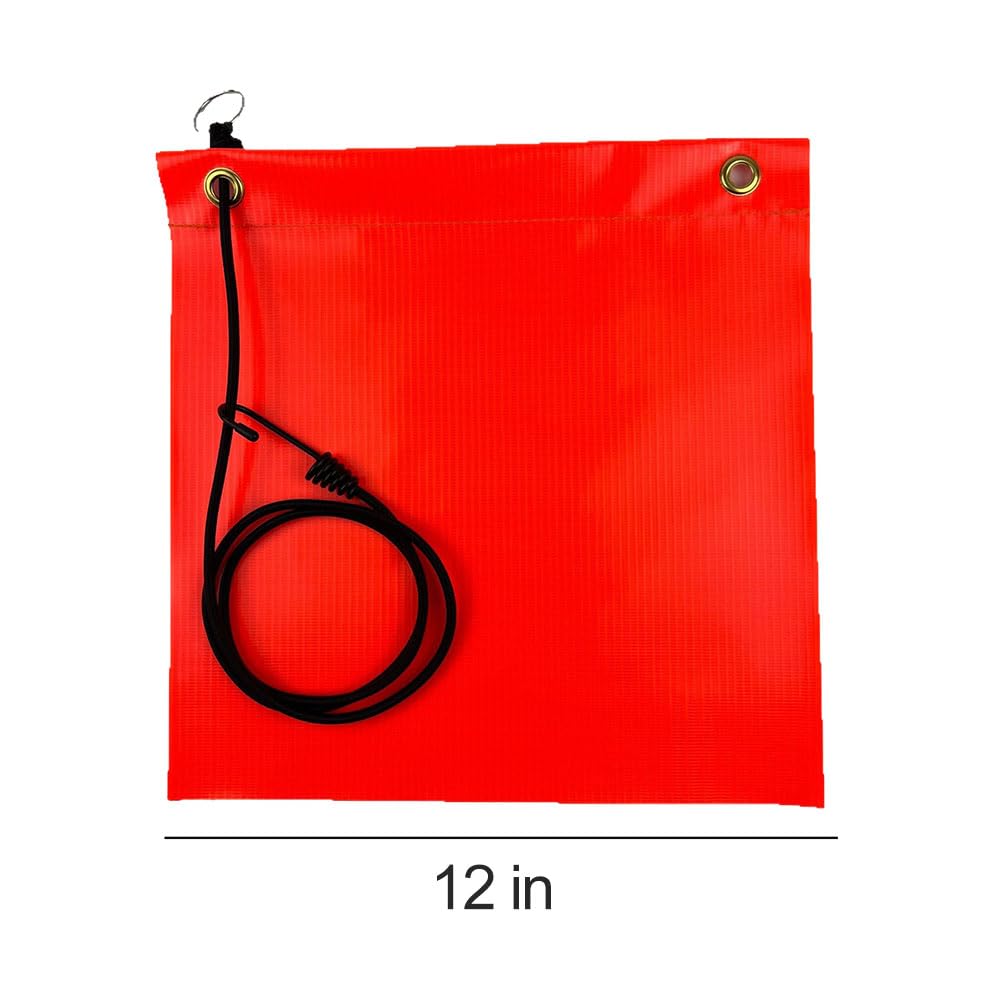 Rote Warnflagge 30x30CM,Rote Fahne Überlänge,Warnflaggen Mit Gummiseil,Kupferschnallen Flagge,Double-Head Press Buckle Warnfahne,für Warntafel Auto Wohnwagen Anhänger Fahrradträger,Kiuiom