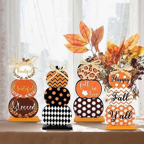 Barydat-6-Pcs-Thanksgiving-Table-Decor-Sign-Stacked-Pumpkins-Wooden-Pumpkins-Stacked-Thanksgiving-Tiered-Tray-Decor-Fall-Decorations-for-Home-Farmhouse-Harvest-Mantel-Party Barydat 6 Pcs Thanksgiving Table Decor Sign Stacked Pumpkins Wooden Pumpkins Stacked Thanksgiving Tiered Tray Decor Fall Decorations for Home Farmhouse Harvest Mantel Party