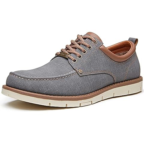 Kkyc Men's Shoes Comfortable Casual Shoes Slip on Lace up Shoes 11M (Light Grey) Cover