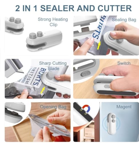 Image of Mini Sealing Machine Portable Handheld Sealer Clip for Food & Snacks | Easy Plastic Bag Sealer for Freshness and Storage (Pack of 1)