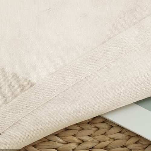 PrinceDeco Linen Semi Sheer Curtains for Living Room, 52x63 inch, Ivory - image 7