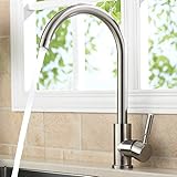 VAPSINT Stainless Steel Bar Sink Faucet Single Handle Kitchen Sink Faucet, 360 Degree Swivel Single...