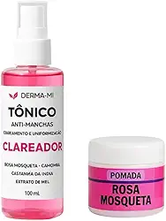 Kit Clareador Rosa Mosqueta Tônico + Pomada | Tratamento Anti-Manchas, Melasma e Uniformização da Pele