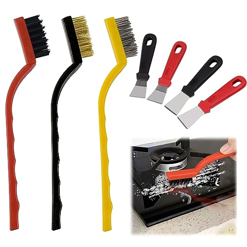PLATEYTR 2 Sets Plastic Oven Scraper Tool No Scratch Cleaning Scraper Kitchen Grease Scraper Stove Scraper Glass Scraper Oven Scraper Tool No Scratch Ceramic Hob Scraper