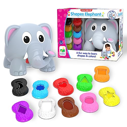 The Learning Journey Learn with Me - Shapes Elephant - Color & Shapes Teaching Toddler Toys & Gifts for Boys & Girls Ages 2 Years and Up - Preschool Learning Toy, Multi