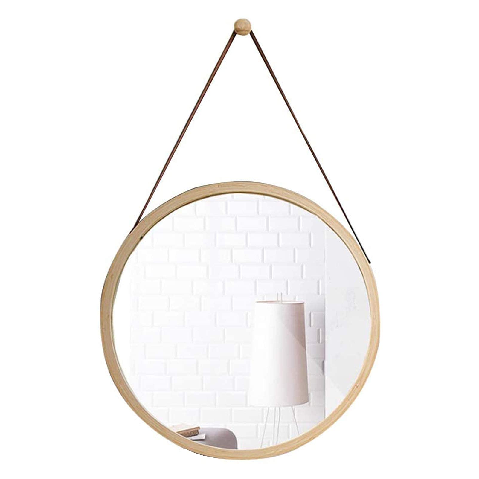 TYUHDUYUR Barbershop Mirror Round Dressing Mirror Stylish Wall Decor Hemp Rope Hanging Mirror Ideal for Entryways Washrooms Living Rooms and More