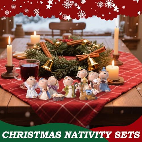 Crèche de Noël de Jésus 11 pièces déco complète sans encombrement maison