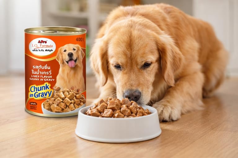 Image of Adult Wet Dog Food Can Liver Chunk in Gravy Flavor 400g