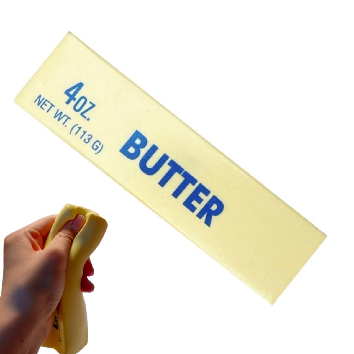 Squeeze Butter Toy, PU Realistic Butter Stick Soft Squeeze Toys for Office Anxiety Relieving and Decompression, Easter Gift (1) - 3