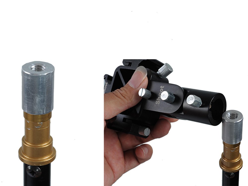 Support Flash Métal 3 Sabots - Griffe Flash Avec 2 Trous Parapluie - Compatible Trépied