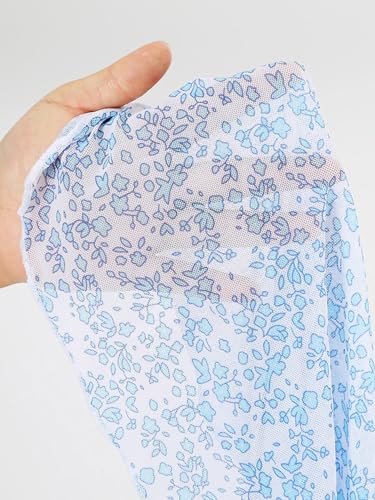 Image of Girl's 3 Piece Set Floral Print Bikini Bathing Swimsuit with Wrap Cover Ups Light Blue 12Y