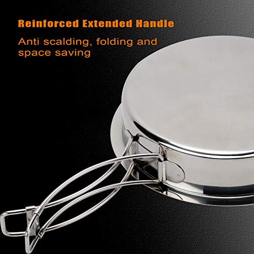 Camping Cookware Set Stainless Steel 3Pcs, Picnic Camping Cooking Mess Kit, Lunch Box, Outdoor Cooking Set For Hiking, Picnic, Camping And Beach #TOP4