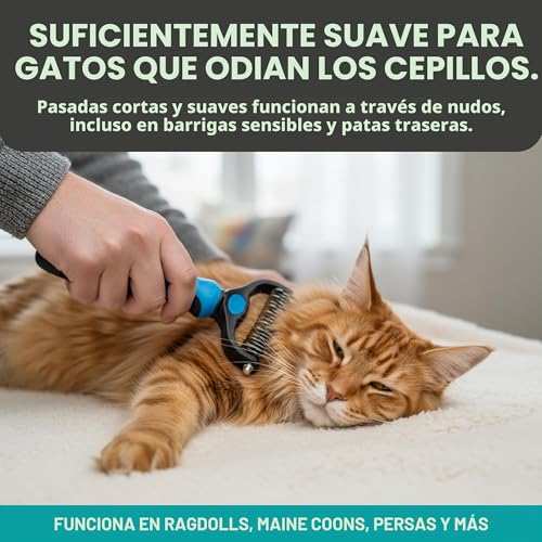 Miniatura 4 de Maxpower Planet Cepillo Para Perros Herramienta De Doble Cara Para Desenredar El Pelo Rastrillo De Capa Inferior Para Perros, Cepillo Para Gatos Cepillos Para Perros Que Desprenden Pelo