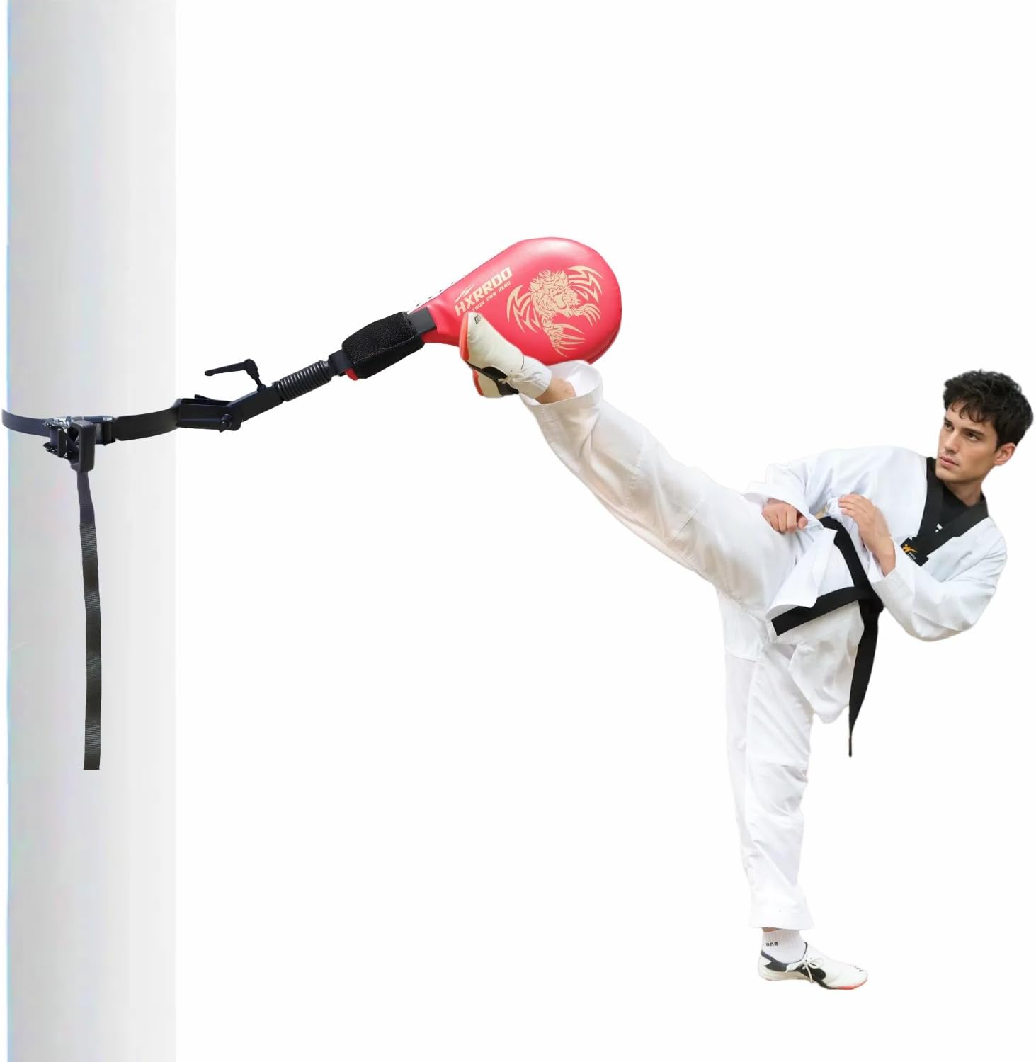 HXRROO Taekwondo Kick Target Pad with Mounting Bracket - Hands-Free Martial Arts Striking Pad for Solo Training