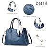 DORRISO Classique Texture Sac à Main Femme Sac à Poignée Mode Sac D'épaule avec Élégant Ruban Sac à Bandoulière pour Voyage Travail Occasionnel Quotidien Cuir PU Femmes Sac à Messager Bleu #4