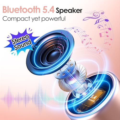 Image of Portable Bluetooth Speaker, Mini Speakers, Wireless, RGB Ligths | 12H Battery Life, Metal Cover,TWS Pairing, Wireless Speaker with RGB Lights for Home /Travel /Outdoor /Car /Beach by Music Lovers