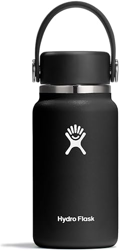Hydro Flask Micro Bottle - Leak Proof Purse or Pocket Flask - Insulated Mini Water Bottle 6.7 Oz Black